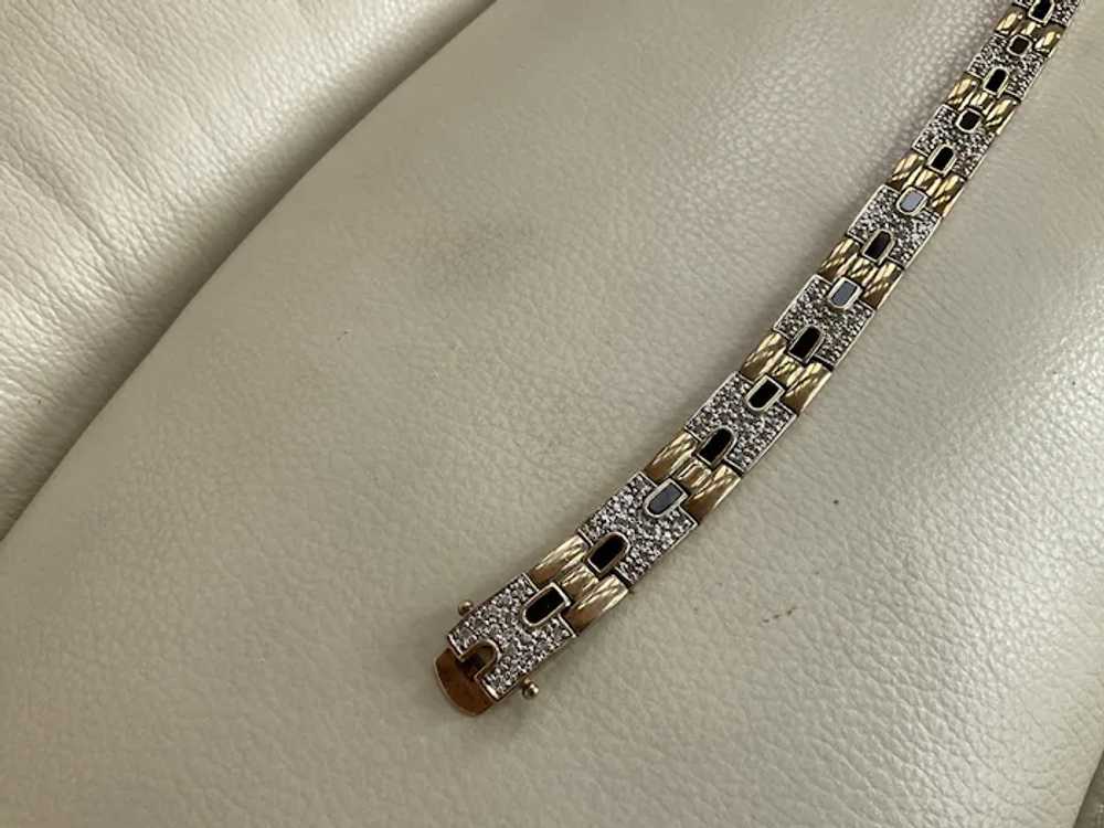 Vintage Seta 925 Gold & Stone Bracelet - image 3