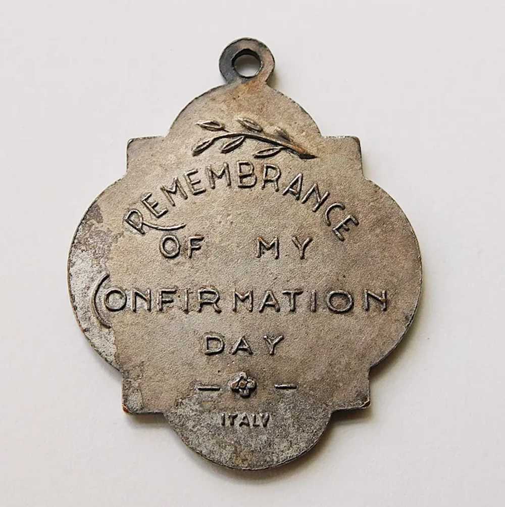 Gorgeous CONFIRMATION Souvenir Aqua Enamel Medal … - image 2