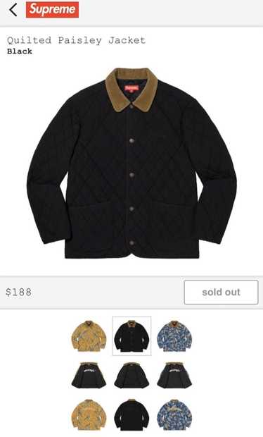 Supreme Supreme Quilted Paisley Jacket Black Small