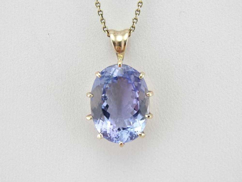 Rose Gold and Tanzanite Simple, Lovely Pendant - image 5
