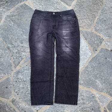 WoJogom Jeans A Fiori Neri di Anacardi Tubo Dritto da Uomo