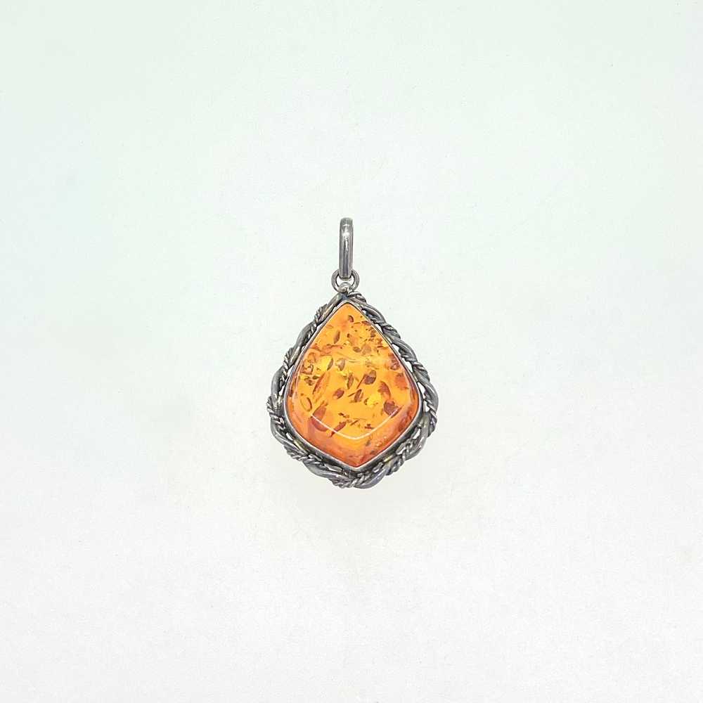 Sterling Silver Baltic Amber Pendant - image 1