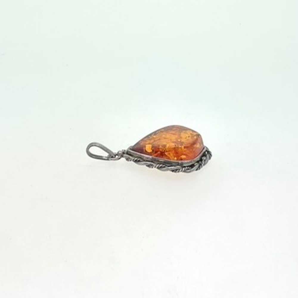 Sterling Silver Baltic Amber Pendant - image 2
