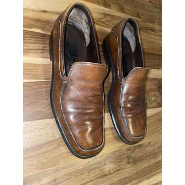 New Auth Salvatore Ferragamo Men Brown Leather Moon Piper Moccasin Shoes 10  $795