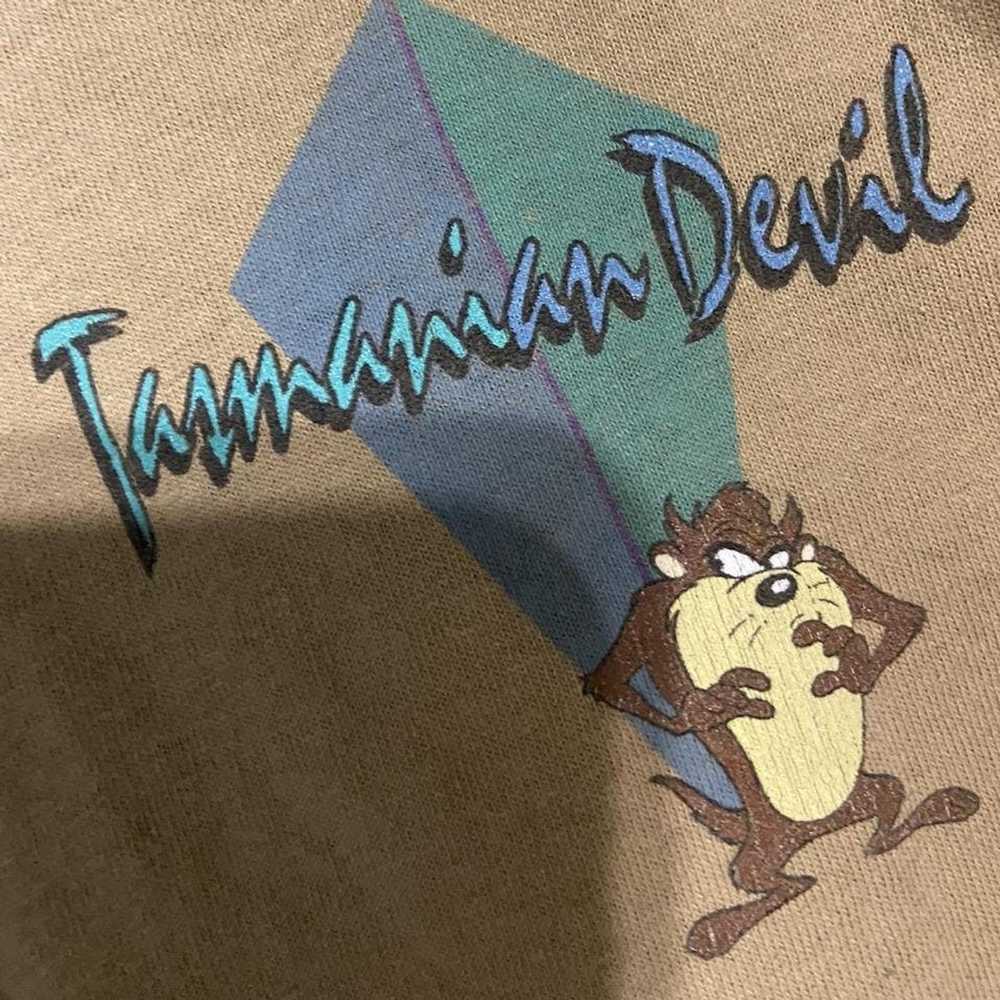 Warner Bros Vintage Tasmanian Devil Tan Khaki T-S… - image 1
