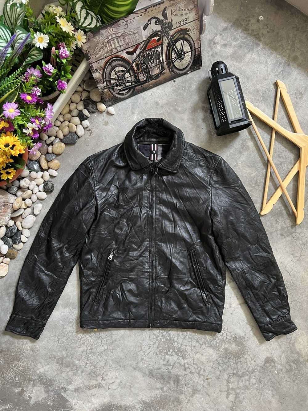 Leather Jacket × Tommy Hilfiger × Vintage Vintage… - image 1