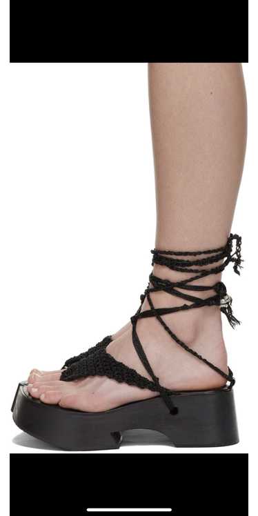 Hyein Seo Hyein Seo black crochet strap sandals