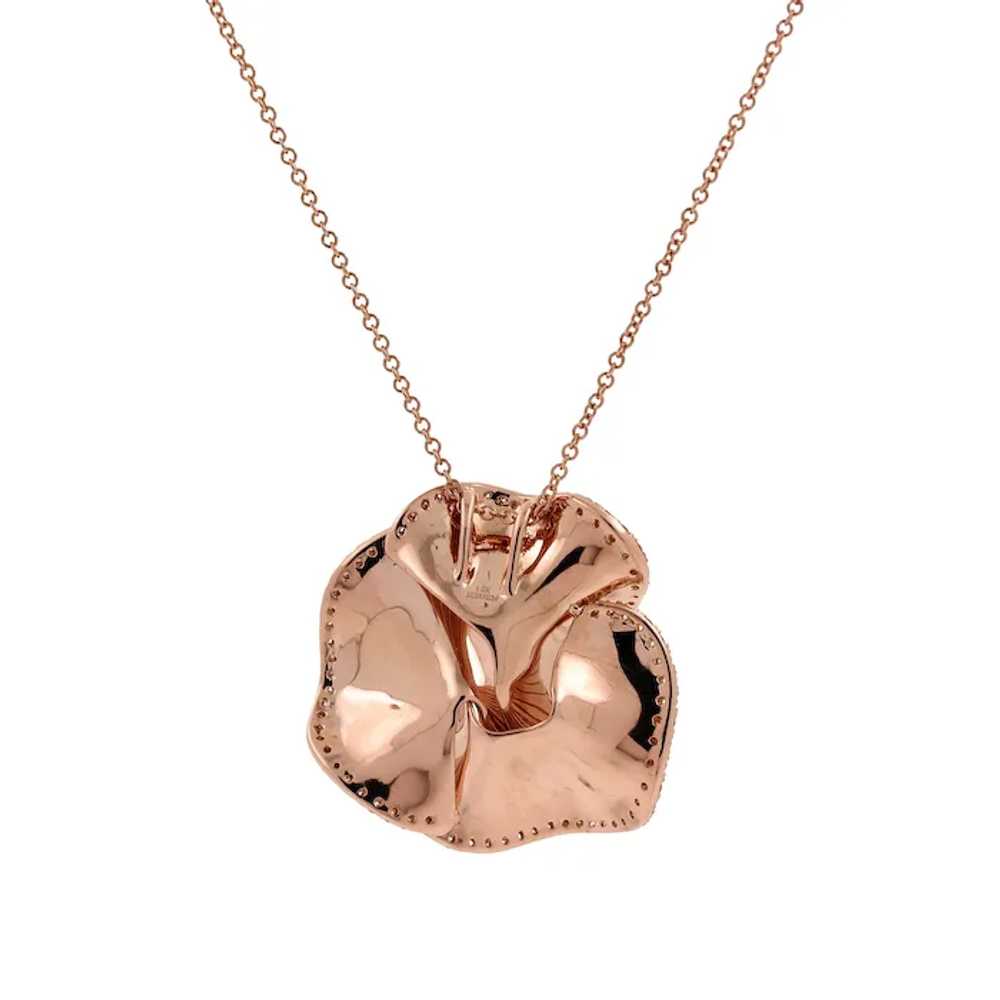 EFFY Pave Rose 14K Rose Gold Diamond Pendant Chai… - image 9