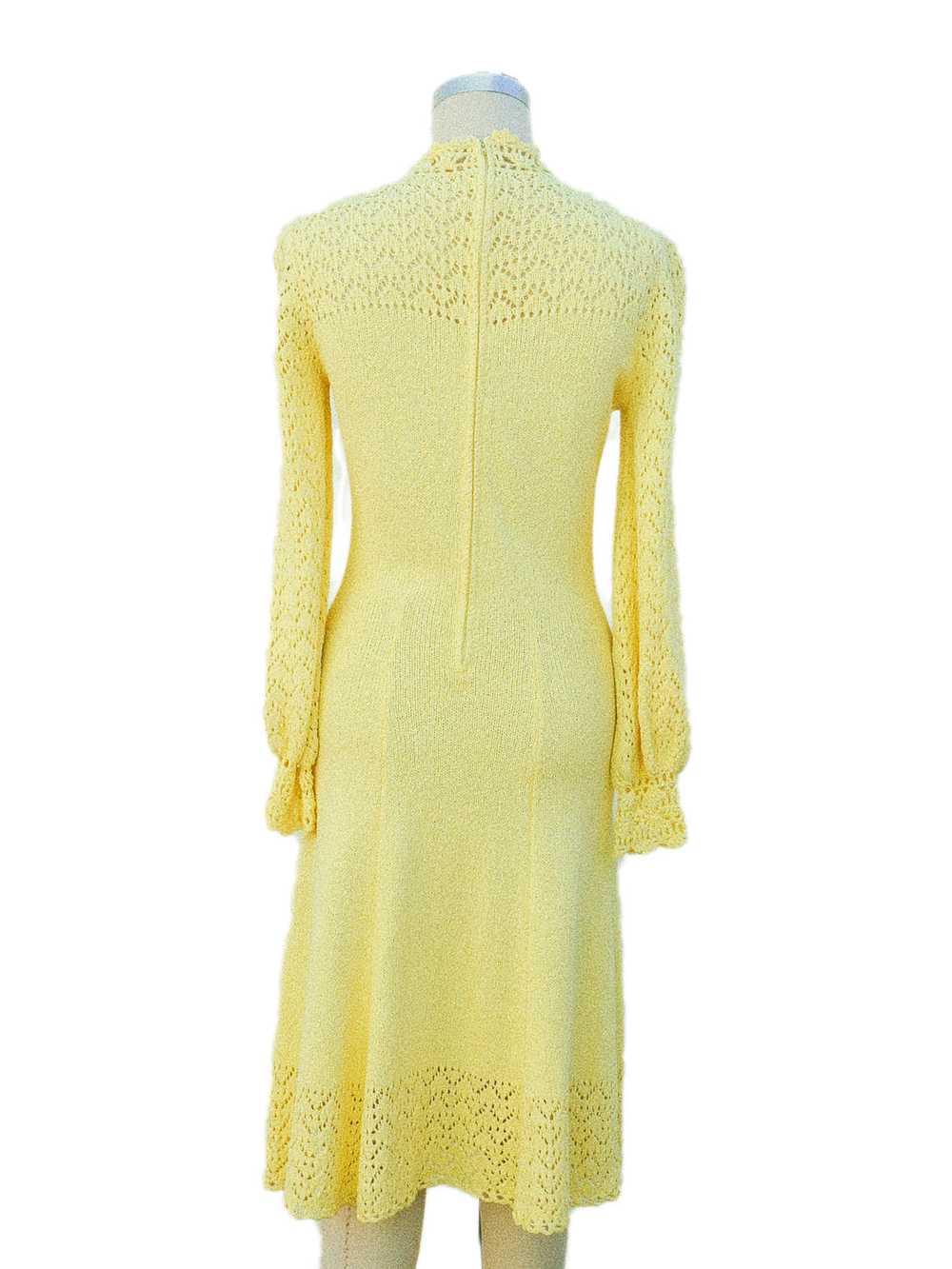 1970s Yellow Knit Dress - image 4