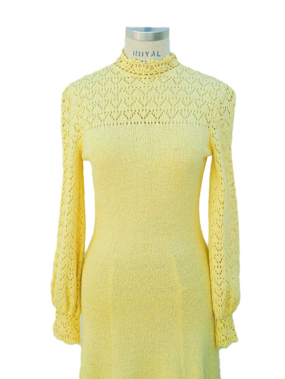 1970s Yellow Knit Dress - image 6