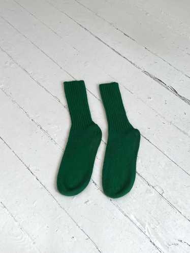 Vintage 1970’s Ribbed Green Socks (Large)