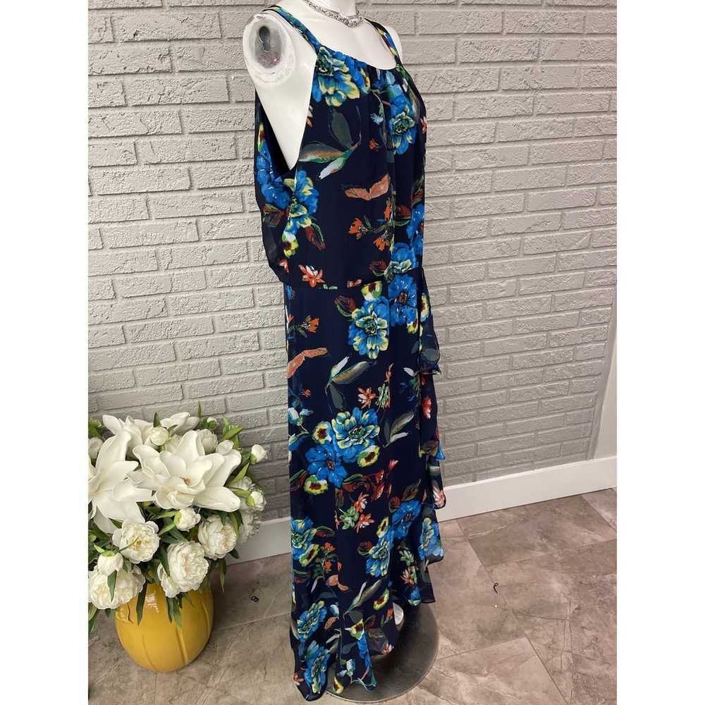 Other R & K Navy Blue Floral Print Maxi Dress Siz… - image 3