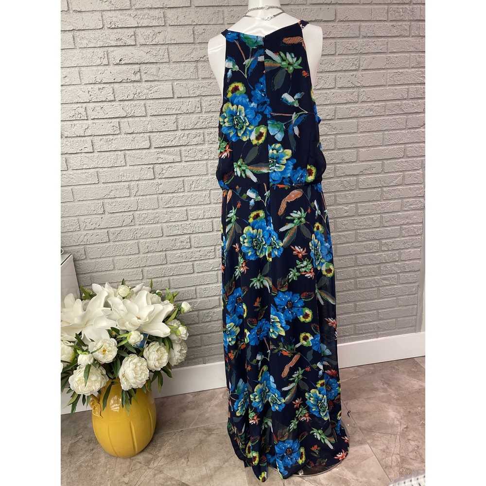 Other R & K Navy Blue Floral Print Maxi Dress Siz… - image 4