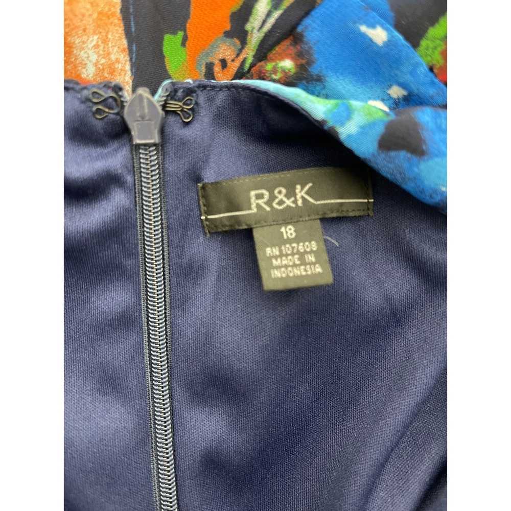 Other R & K Navy Blue Floral Print Maxi Dress Siz… - image 9