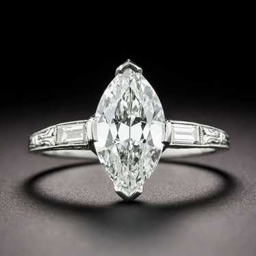 Art Deco 1.50 Carat Marquise Diamond Engagement R… - image 1