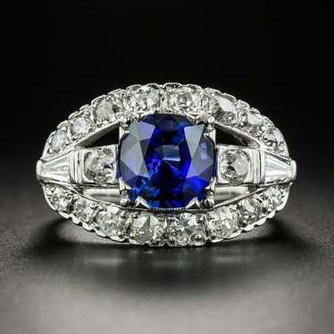 Art Deco Style 2.56 Carat Sapphire and Diamond En… - image 1