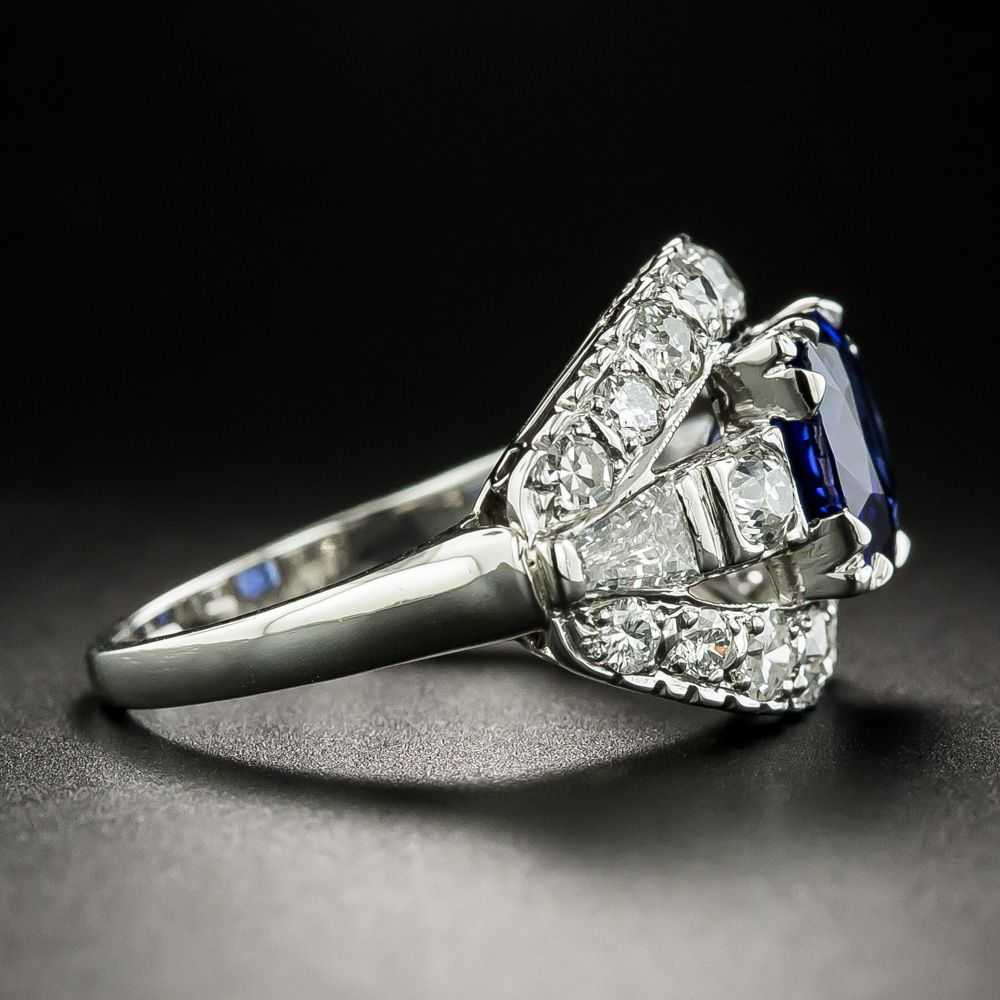 Art Deco Style 2.56 Carat Sapphire and Diamond En… - image 3