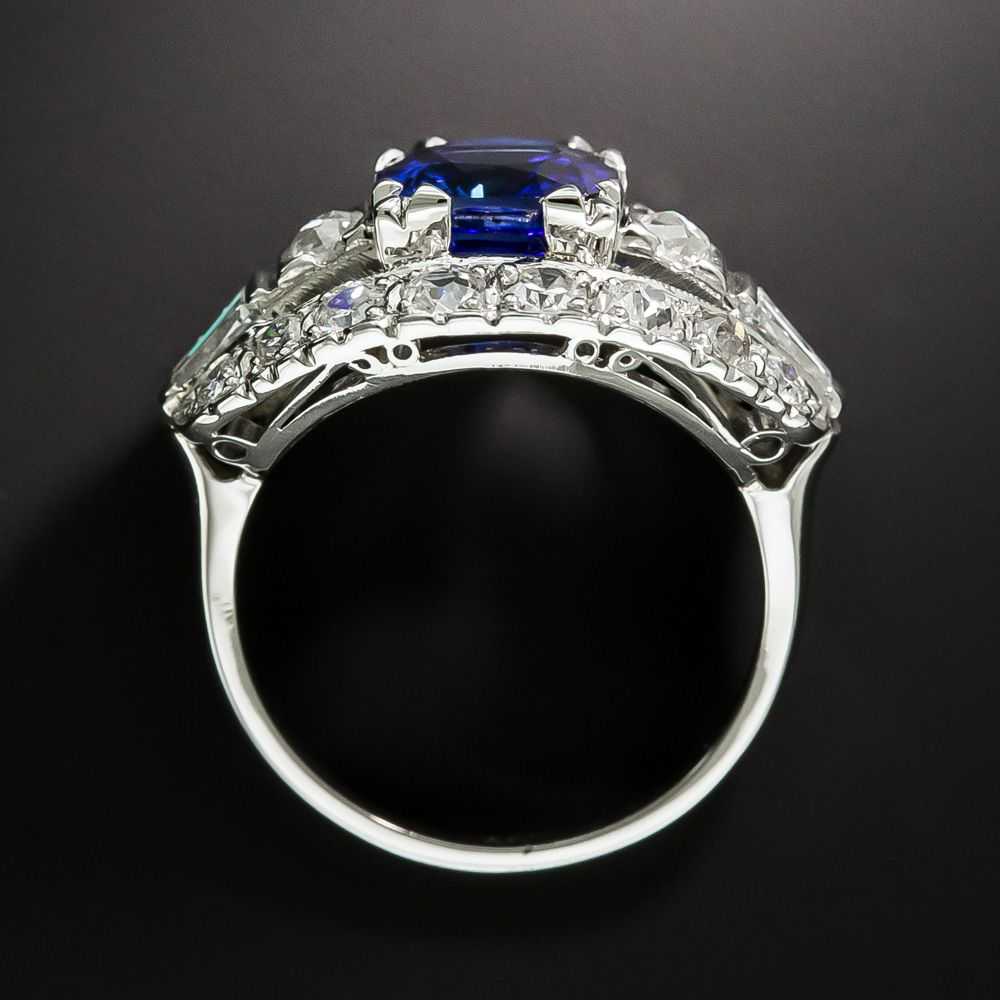 Art Deco Style 2.56 Carat Sapphire and Diamond En… - image 4