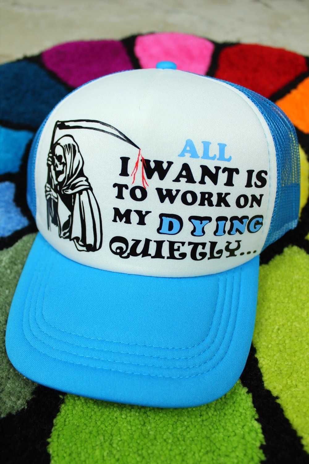 Streetwear Trucker Hat Vintage Working On Dying T Gem