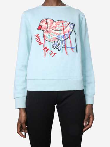 Gucci Blue Faded Denim Heart Appliqué & Embroidered Oversized