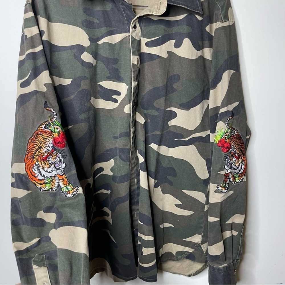 Other Reves camo green button down jacket embroid… - image 10