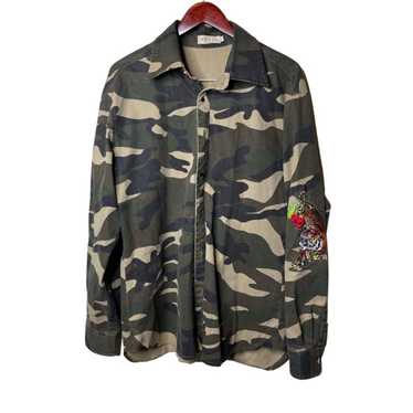 Other Reves camo green button down jacket embroid… - image 1