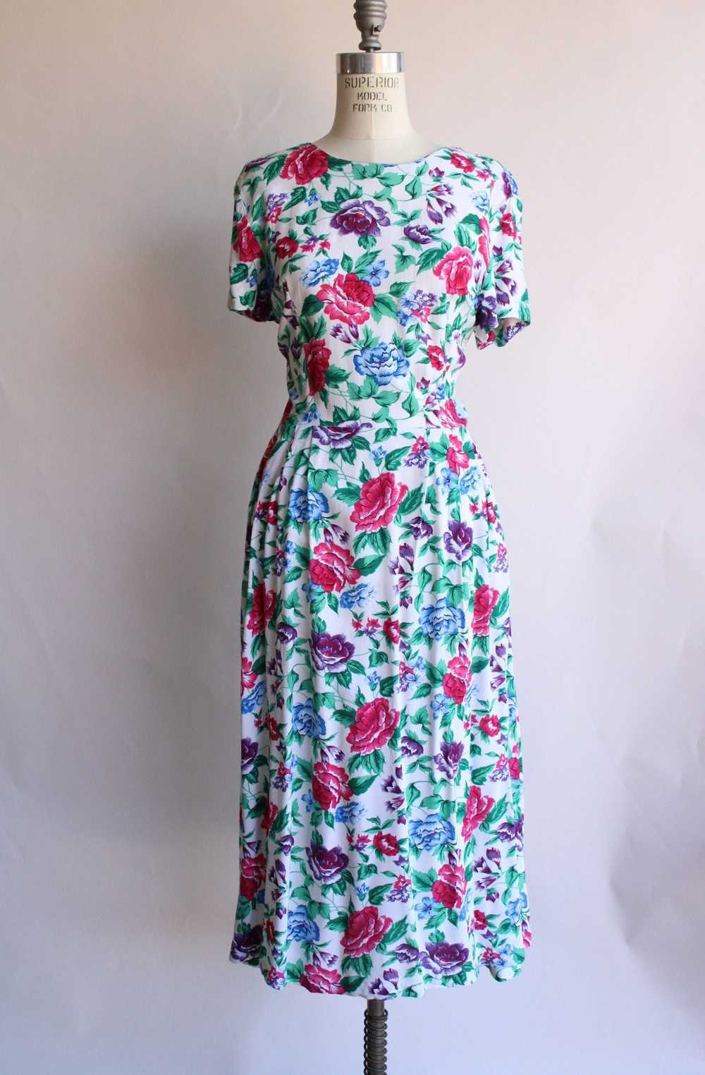 Vintage 1980's Tareti Howard Levi Floral print wi… - image 1