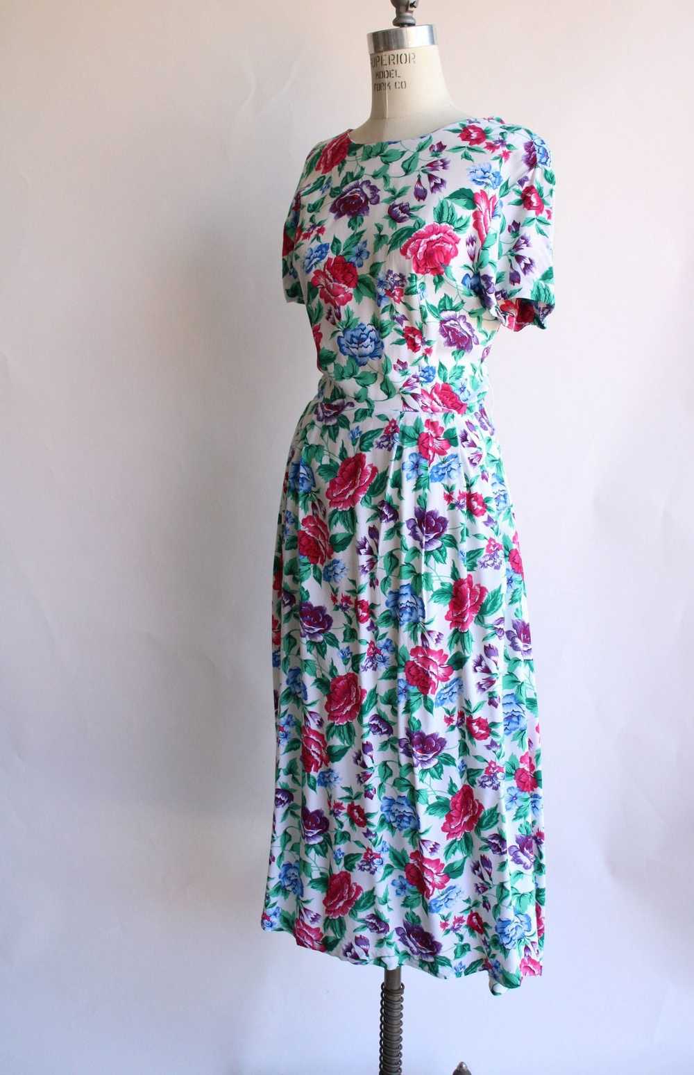 Vintage 1980's Tareti Howard Levi Floral print wi… - image 4