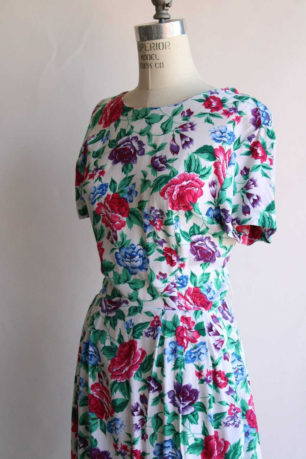 Vintage 1980's Tareti Howard Levi Floral print wi… - image 5