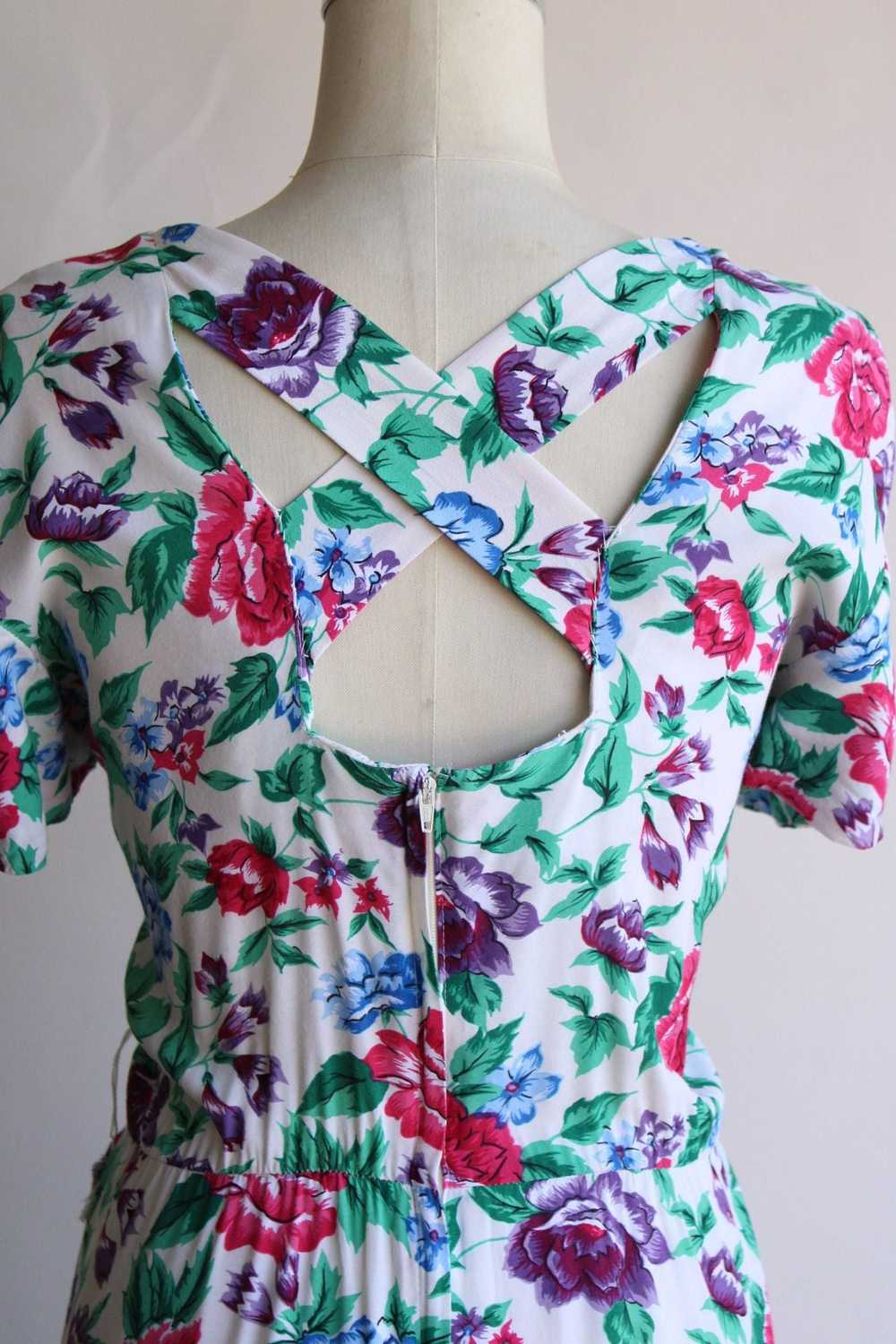 Vintage 1980's Tareti Howard Levi Floral print wi… - image 7