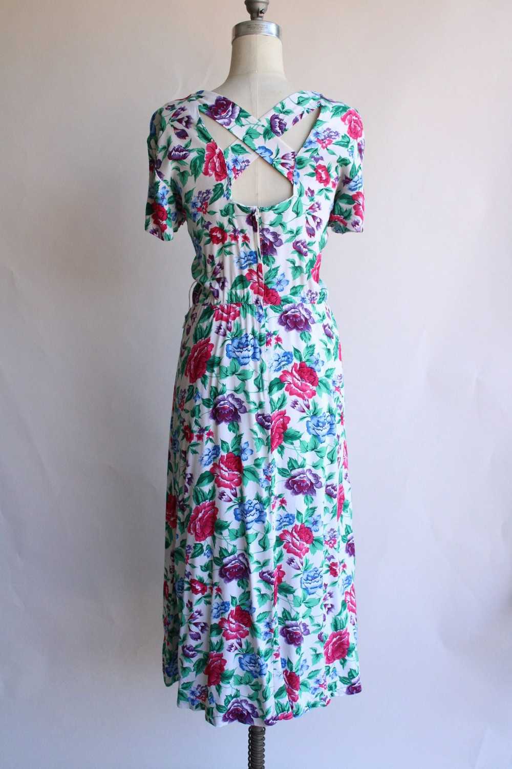 Vintage 1980's Tareti Howard Levi Floral print wi… - image 8