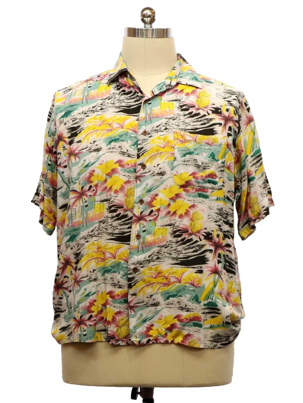 1990's Pazzo Mens Rayon Hawaiian Shirt - image 1