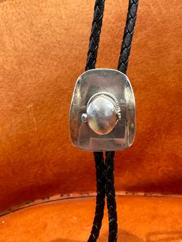 Sterling Silver Cowboy Hat Bolo Tie - image 1