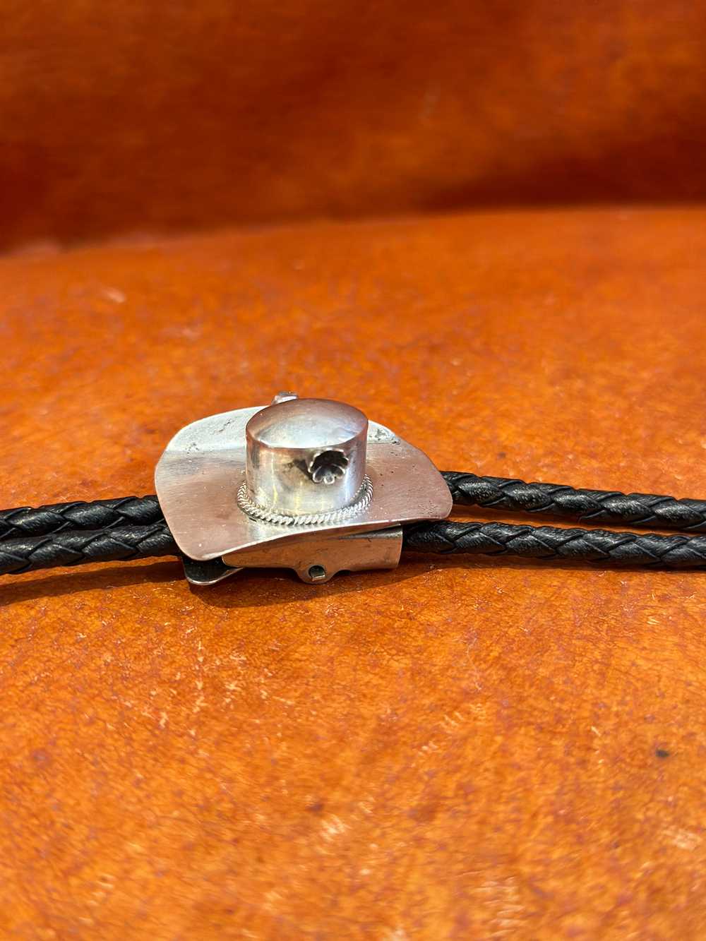 Sterling Silver Cowboy Hat Bolo Tie - image 3