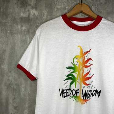 80s Weed Wisdom Herb Pot Marijuana Ganja Rasta selling Hemp Bloise 1982 t-shirt Medium