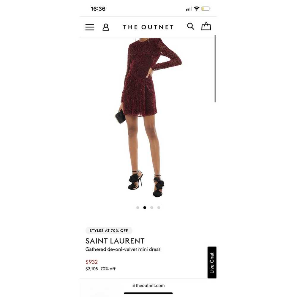 Saint Laurent Silk mini dress - image 2