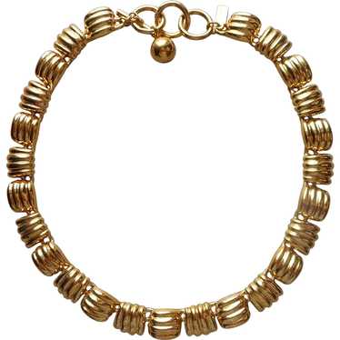 Early 1990s Talbot's Gold Tone Collar Necklace Vi… - image 1