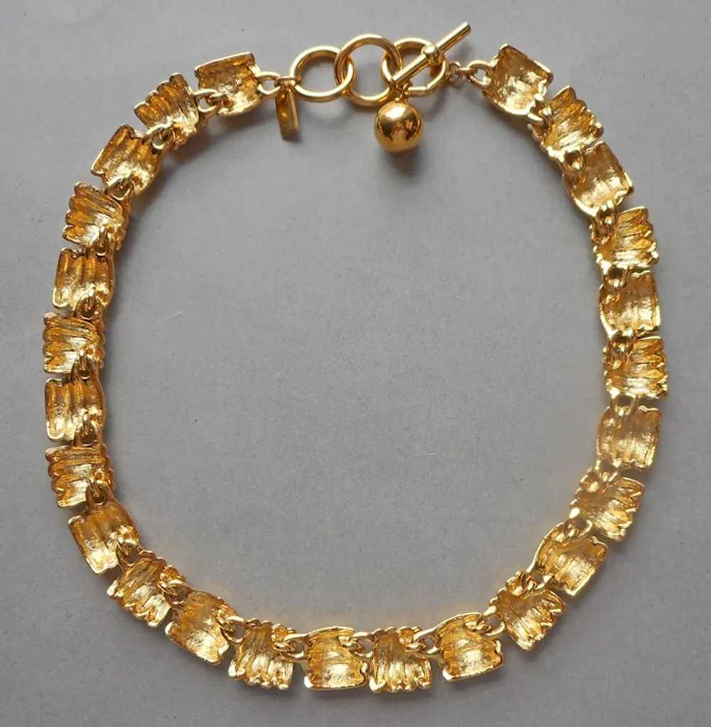 Early 1990s Talbot's Gold Tone Collar Necklace Vi… - image 5