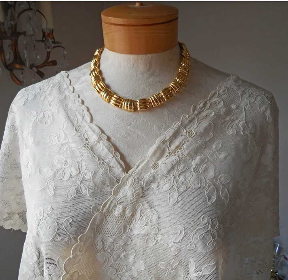 Early 1990s Talbot's Gold Tone Collar Necklace Vi… - image 7