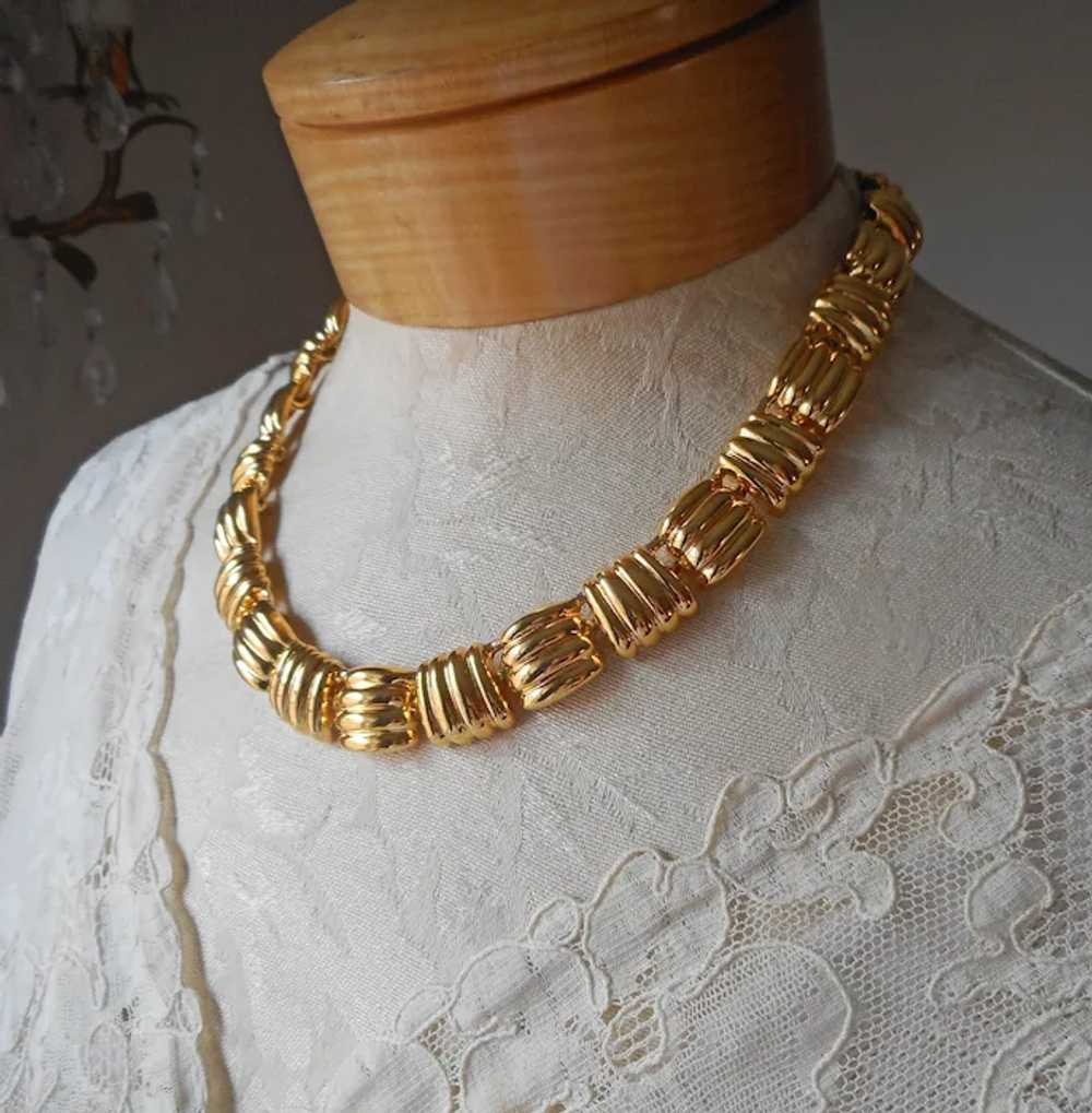 Early 1990s Talbot's Gold Tone Collar Necklace Vi… - image 9