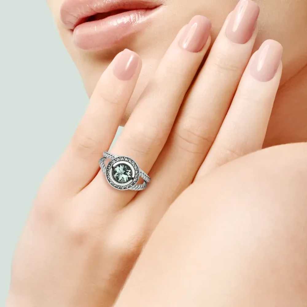 David Yurman Sterling Silver Prasiolite & Diamond… - image 2