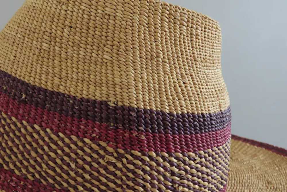 Vintage African Straw Wide Brim Hat - image 9