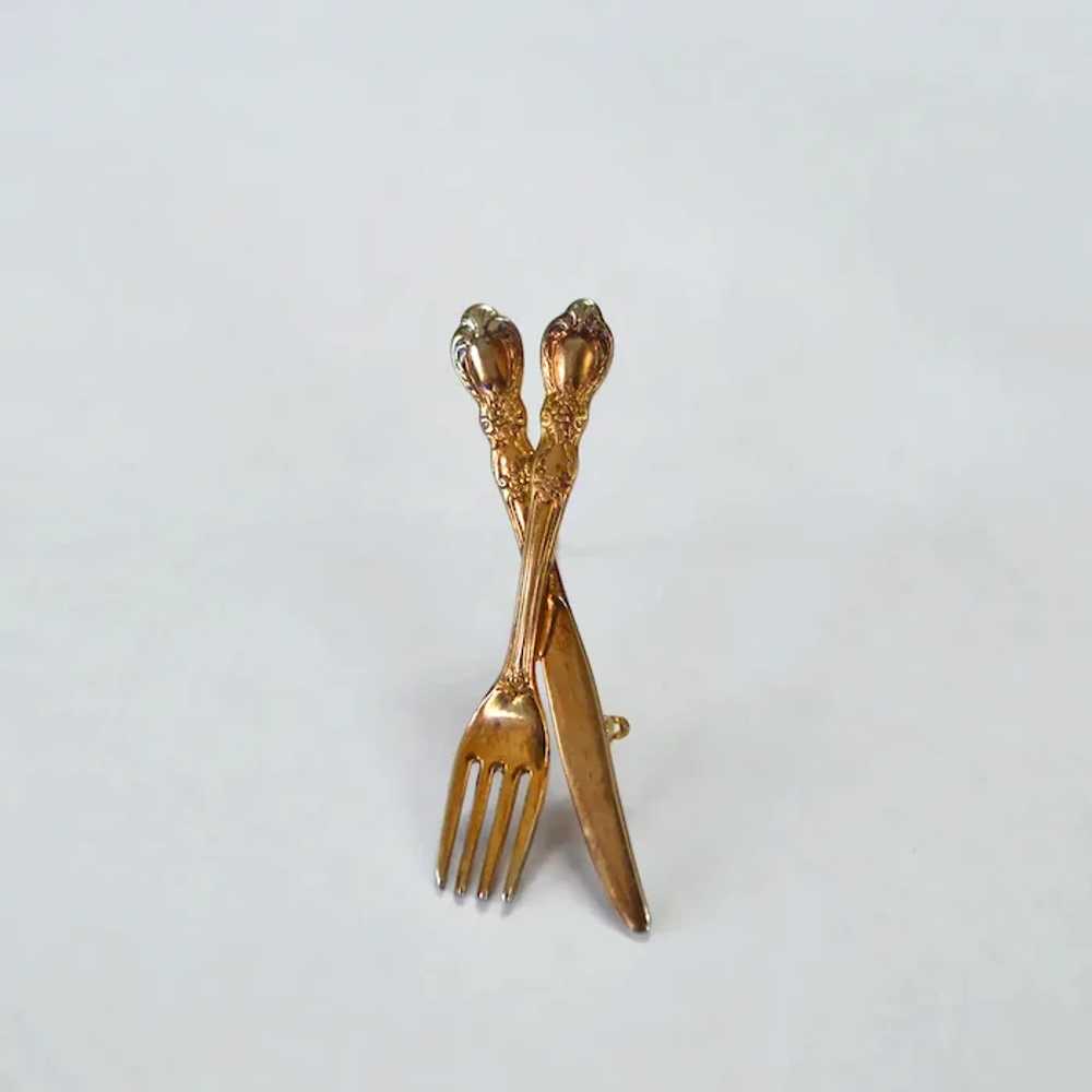 Fork and Knife Petite Brooch Pin - image 3