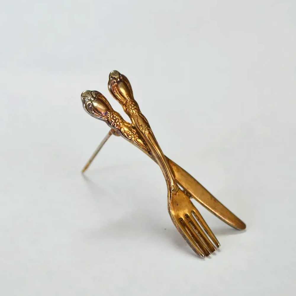 Fork and Knife Petite Brooch Pin - image 4