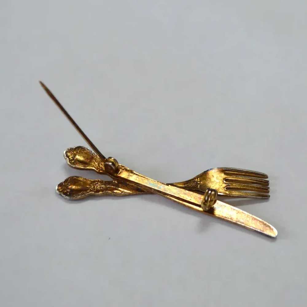 Fork and Knife Petite Brooch Pin - image 5