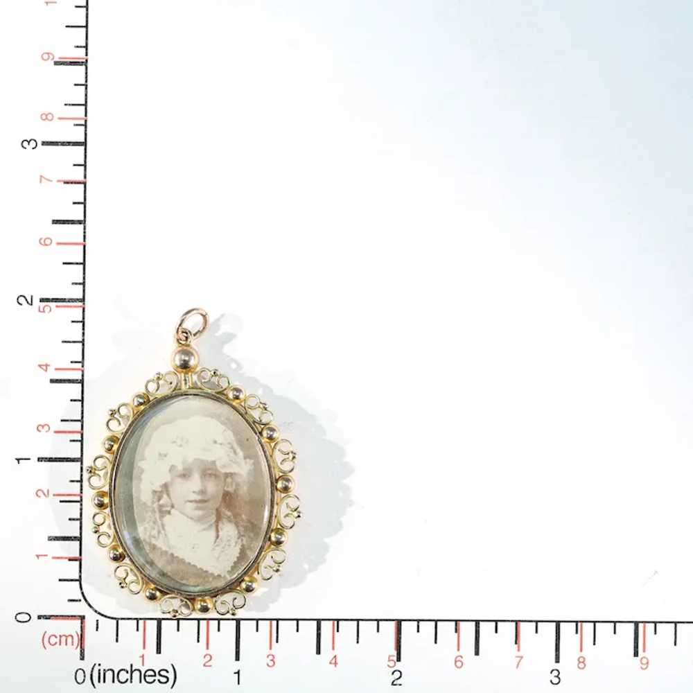 Lovely Antique Gold Frame Pendant Early Photo - image 11