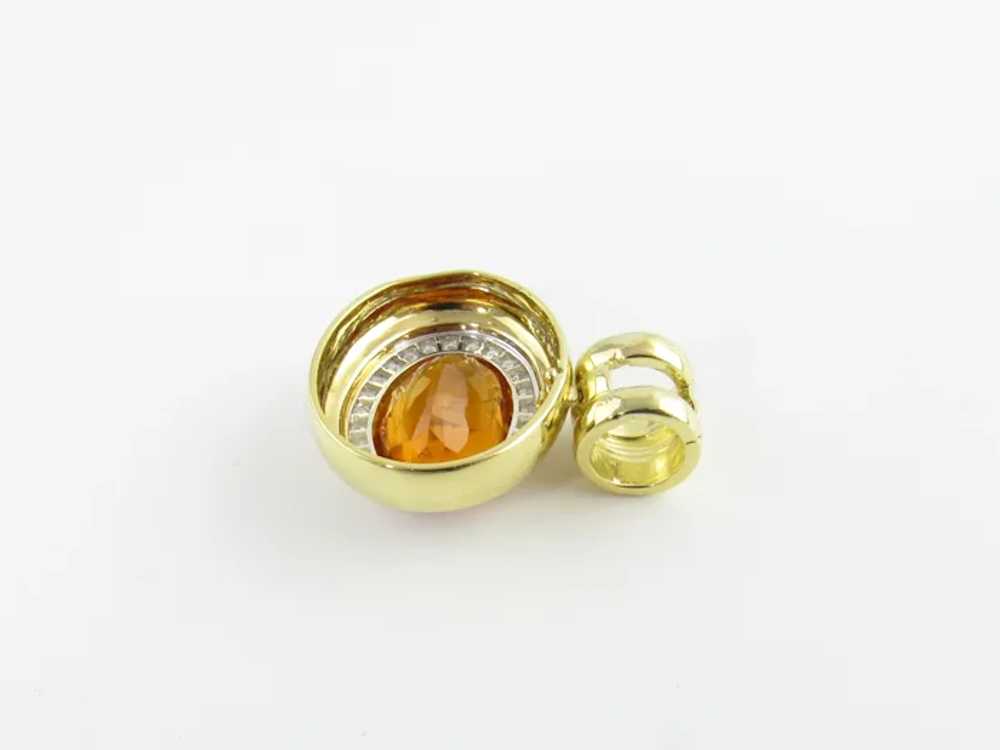 Vintage 18 Karat Yellow Gold Oval Citrine and Dia… - image 6