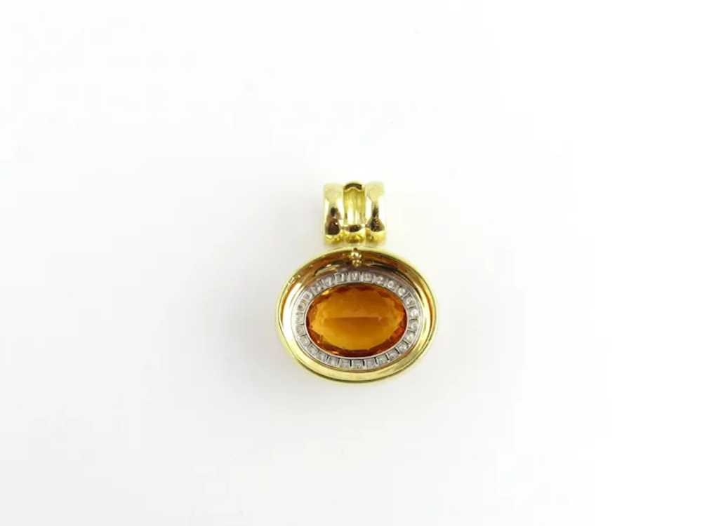 Vintage 18 Karat Yellow Gold Oval Citrine and Dia… - image 7