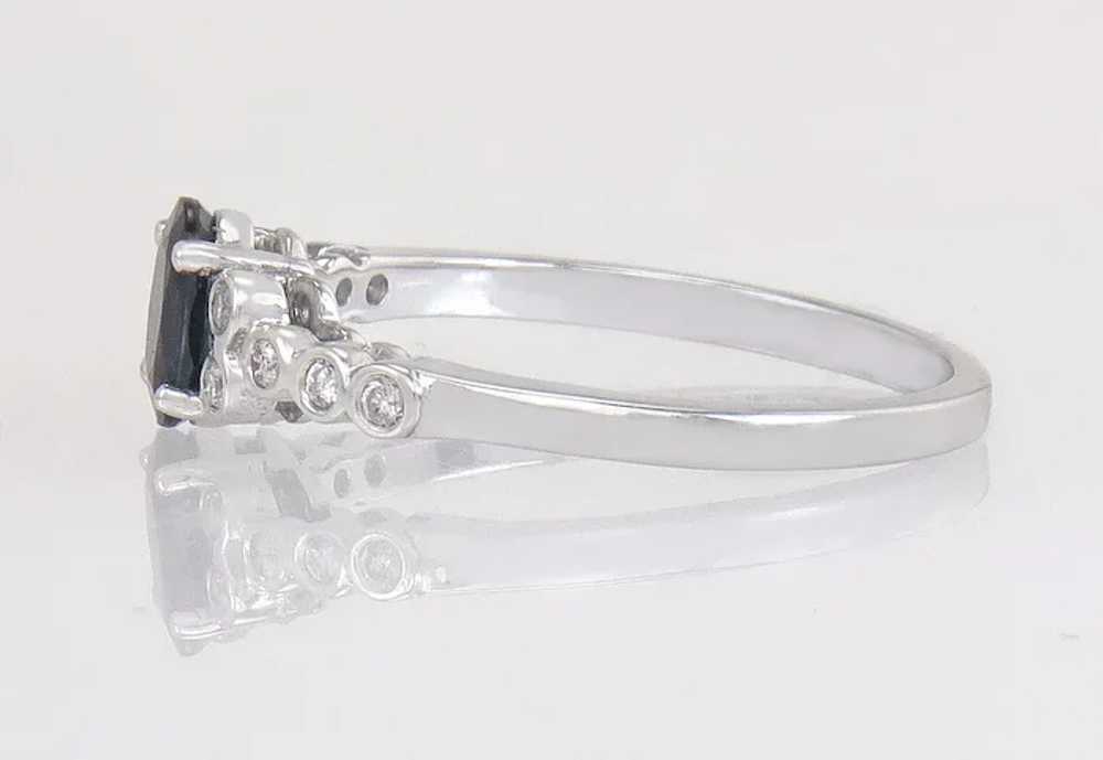 14k White Gold .60ct Genuine Diamond & Sapphire E… - image 3