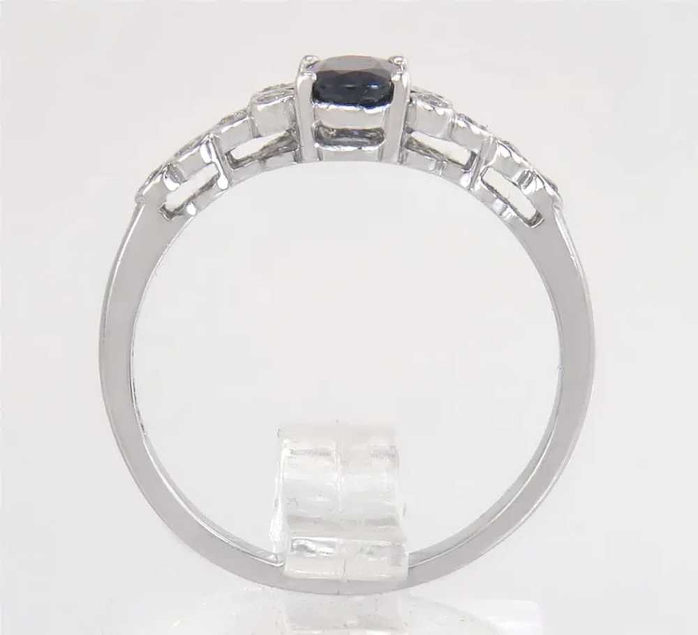 14k White Gold .60ct Genuine Diamond & Sapphire E… - image 4